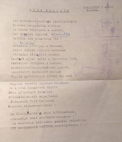 Kristóf Sándor - Sors Ballada
