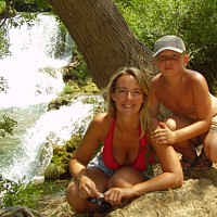 Orsi and Marcell at Krka Waterfalls 2008
