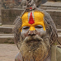 Naga sadhu in Pashupatinath temple, Nepal (by Jean-Marie Hullot)