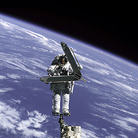 Astronaut Spacewalk (STS110-304-010)