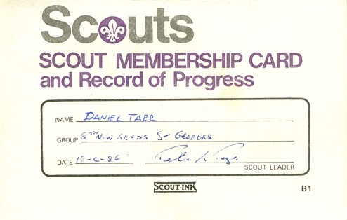 scout membership card