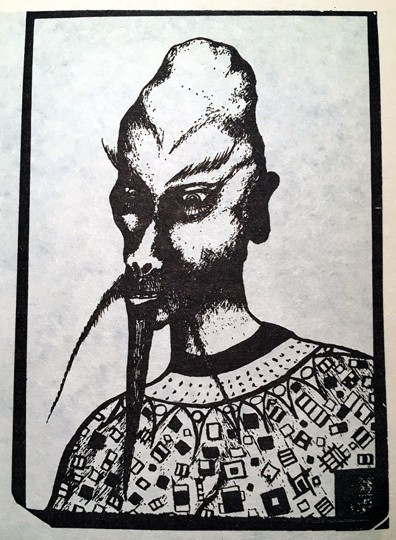 Sketch by Aleister Crowley of Chinese Sage Kwaw